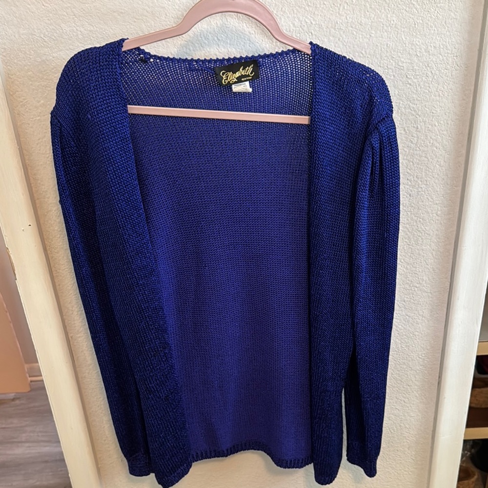J.Elizabeth Deep Blue Open Cardigan